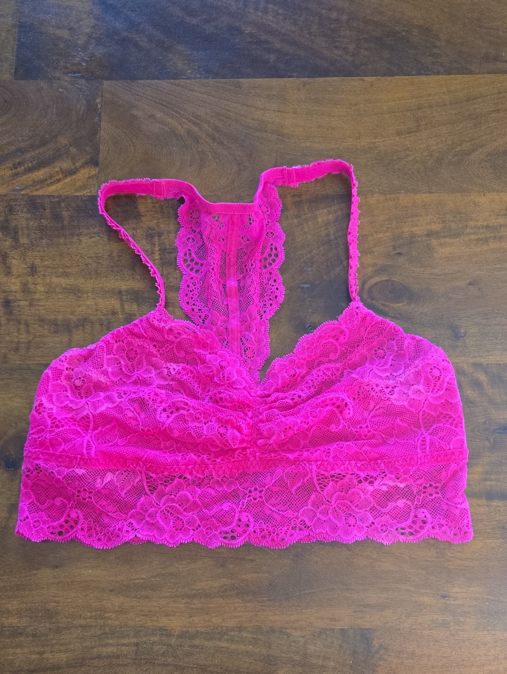 Victoria's Secret PINK Neon Pink Lace Bralette Size Medium